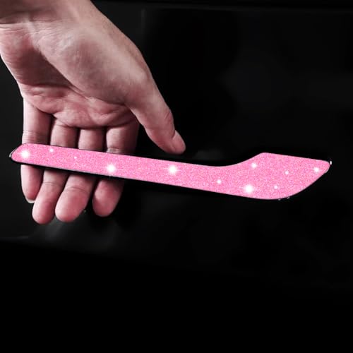 Image of Bling Tesla Door Handle Stickers 4PCS Shiny Adhesive Protection Stickers for Model 3 Y Bling Bling Anti-Scratches Tesla Door Cup Protector, Non-Marking Auto Door Handle Protective Film