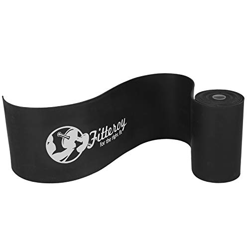 Fitteroy Wide Floss Bands for Muscle Compression, Flossing, Mobility and WOD Recovery Extra Wide 4 Inch Band -Black