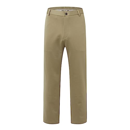 Men's Classic Wrinkle-Resistant Fit Flat Dress Pants Stretch Lightweight Office Business Trousers Comfort Casual Pant3