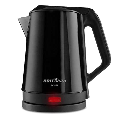 Chaleira Elétrica Britânia, Preta, Acabamento em Aço Inox, 1,9L BCH12P 127V