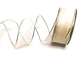 Unbekannt SCHLEIFENBAND 25m x 40mm Organza Creme - Gold Organzaband