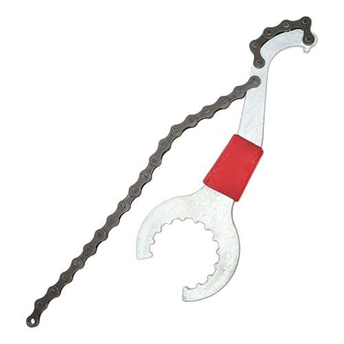 BULLSPANN 自転車 工具セット修理ツール マウンテンバイク用 プロフェッショナル スチール製固定レンチテールフックツール シルバートーンレッド