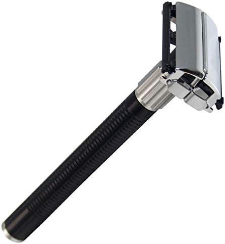 Feather Popular Double Edge Razor - Traditional Butterfly Safety Razor for Close Shaving - For Men, Wet Shavers & Barbers - Includes 2 Hi-Stainless Replacement Blades - Made in Japan