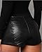 Hilltichu Women's Faux Leather Shorts High Waist Stretch Skinny Mini Shorts Sexy Hot Pants Black