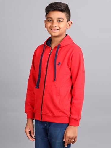 Image of ZION Hoodies for Boys - Cotton Hoodies Sweatshirt with Zipper | Solid & Regular Fit with Embroidery | Long Sleeve | for Every Occasion | Multiple Sizes & Colors (Pack of 1)