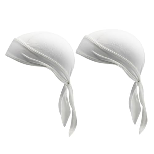 NOLITOY Riding Cap Set 2pcs Breathable Quick-Dry Bicycle Hat Sunscreen for Hiking Cycling Running White