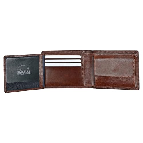 Image of BROWN BEAR Prime Bifold Wallet for Man with Coin Pocket | Genuine Leather | Wallet for Men Leather Original (Brown)