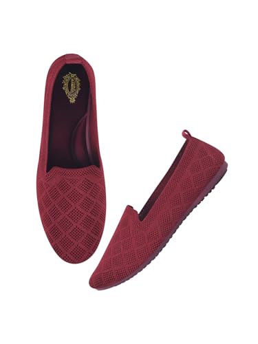 Shoetopia Comfortable Stylish Maroon Ballerinas for Women & Girls /EU39