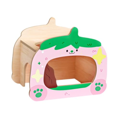 Dualoai Hamster Bridge Rat escada Hiding Hut Wood Reptile Hideout Bridge para Gerbils Mouse Hamsters