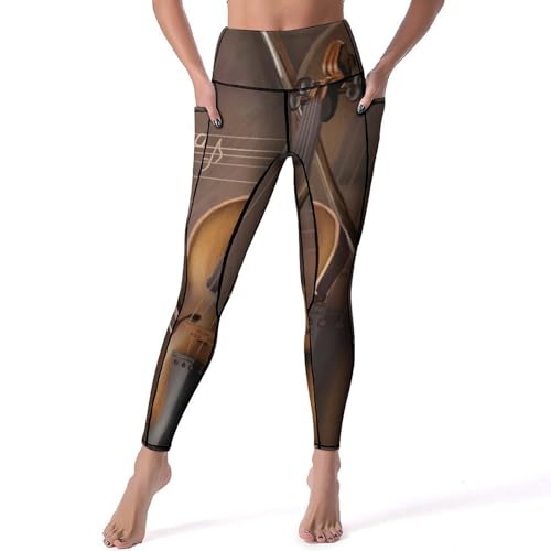 Legging violon vintage pour femme | Pantalon de sport taille haute S