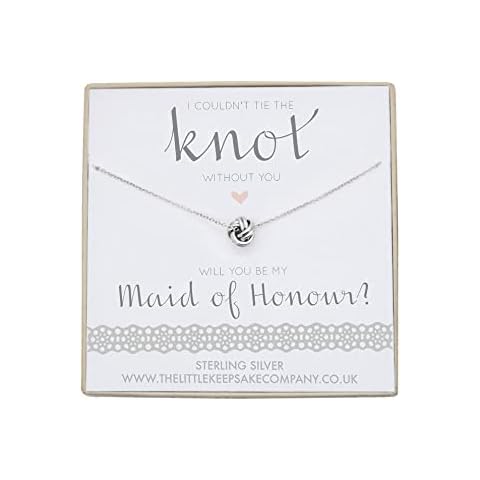 Sterling Silver Knot Necklace - I Couldn't Tie The Knot Without You. Will You Be My Maid of Honour? Cover