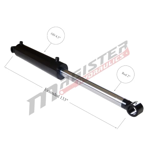 Image of Magister Hydraulic Cylinder 4 inch Bore x 60 inch Stroke, Welded Hydraulic Ram with Cross Tube Ends, Double Acting Hydraulic Piston 3500 PSI (WCT 4x60)