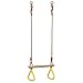 OFNMY Trapèze Balançoire en Bois avec Gymnastique Anneaux Toboggan Jeux Jardin pour Enfants Adultes Extérieur Intérieur, Charge: 200 kg