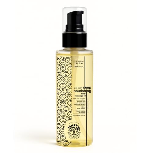 Image of Soul Stories Deep Nourishing Baby Massage Oil - 100ml | Deep Nourishment for Soft Skin, Calm Sleep & Strong Bones | with Coconut, Jojoba & Avocado | All Natural, Safe & Non-Greasy Formula
