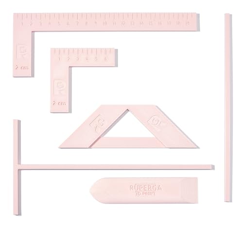 Ruperga 3D Print -Kit Complet pour la Reliure, Règles de Reliure Scrapbooking, Inclut une Règle en L longue et courte, une Règle en T, un Séparateur, une Équerre pour Couper les Coins et une Plieuse.