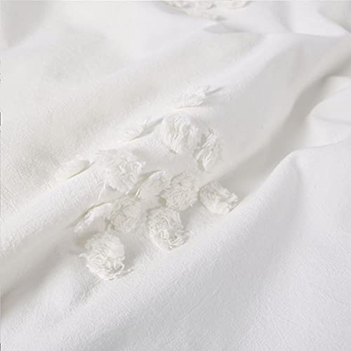 Yinfung Ivory Duvet Cover Boho Cotton King Cream Off White Tufted Textured Diamond Moroccan Clipped Dot Boho Chic Geo 3 Piece Bedding Set Bohemian 104X90 Pretty Cute Elegant thumb #7
