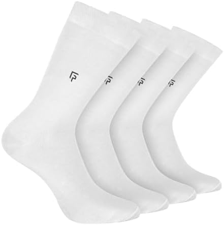 Footprints Odour free Organic Cotton & Bamboo Men Formal Socks - Pack of 4 Pairs- White