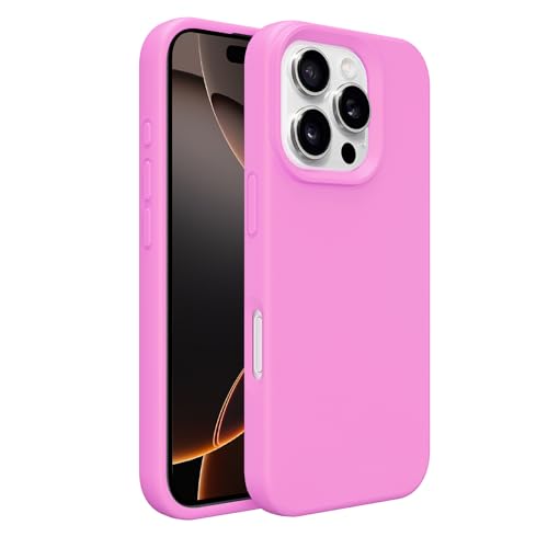 Image of iPhone 16 Pro Max Case Silicone,Soft Microfiber Lining(Plum Pink)