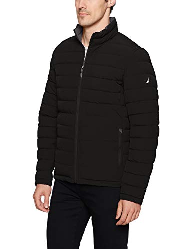 Image of Nautica Men's Reversible Quilted Puffer Jacket -Midweight Mechanical Stretch Winter Coat