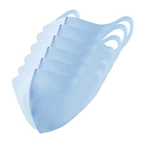 Preisvergleich Produktbild Supertong 6 Stück Kinder Mundschutz Bequem Baumwolle Tägliche Pflege Gesichtsschutz Wiederverwendbar Waschbar Atmungsaktiv Mundbedeckung Outdoor Staubdicht Einfarbige Face Shield (Blau)