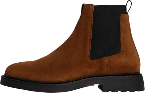 Tommy Hilfiger Men’s Comfort Suede Chelsea Boots, Brown (Coconut Grove), 6.5
