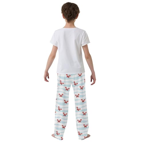 Crab with Love Boys Long Pants Soft Trousers Elastic Waist Kids Lounge Bottoms with Pockets S-XL3