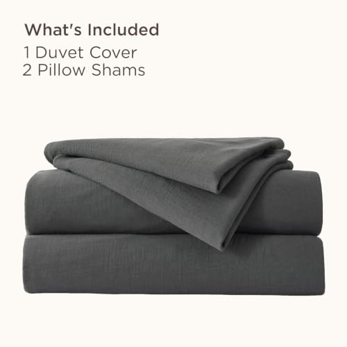 Image of Bedsure 100% Muslin Cotton Duvet Cover Queen Size - Ultra-Soft Gauze Duvet Cover, PureWoven Breathable & Lightweight Bedding Set with Zipper Closure and Corner Ties (Grey, Queen, 90 inchx90 inch)