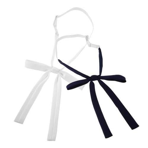 2PCS Japanese Style Bow Tie for Women Adjustable Lightweight Ribbon Necktie Versatile Matte Finish for School Uniforms Casual Wear Seasons
