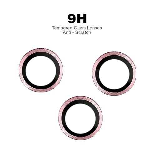 Image of Camera Lens Protector for Apple iPhone 15 | 9H Hardness, Full Coverage Camera Metal Ring Ultra-Thin /Clear (Pink)