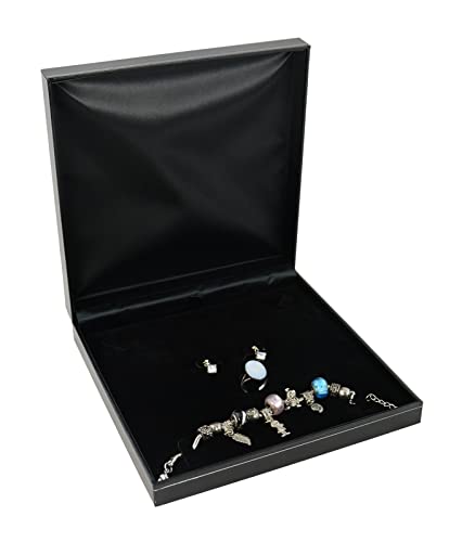 Boxdisplays - Collana grande in similpelle nera