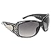 Rodeo Queen Angel Women’s Fashion Sunglasses Black Frame w/Bling Rhinestones & Smoke Gradient Lens