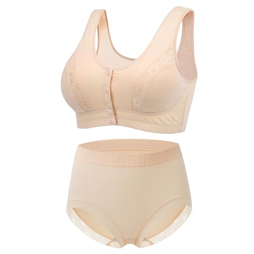 Generisch Septiembre Ofertas Mujer Frontal Copas Moldeadoras Tirantes Sin Aros Sujetador Talla Grande Conjunto Ropa Interior Ropa Interior Mujer Ropa Interior Ropa Interior, beige, 44