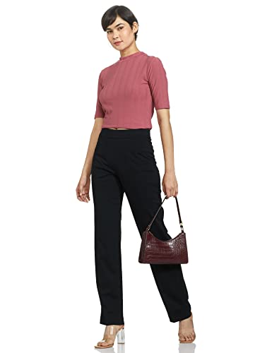 Image of Marks & Spencer Women's Straight Fit Mid Rise Trouser