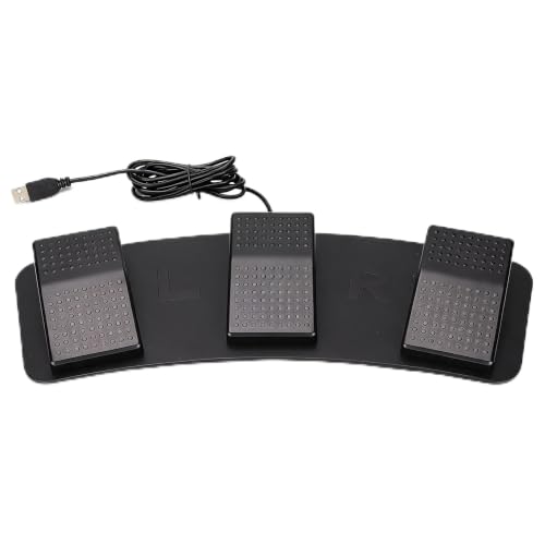 USB Triple Foot Switch Pedal, PC Triple Foot Switch Programmable Computer computer keyboard Multifunctional Ergonomic Triple USB Foot Pedal,for Video Game Office Equipment((photoelectric switch))