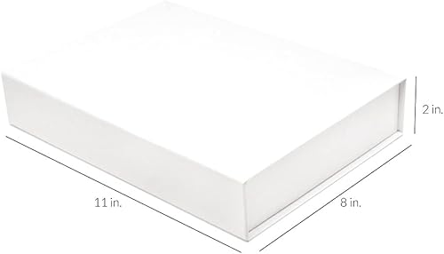 Miniatura 3 de Caja de regalo blanca con tapa, plegable con cierre magnético de solapa, cartón duro con acabado brillante, calidad de diseño para regalos,