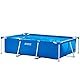 Intex Rectangular Frame Pool - Aufstellpool, Blau - 220 x 150 x 60 cm & Oberflächenskimmer - Deluxe Oberflächenskimmer zur Wandmontage - Hängeskimmer, Grau