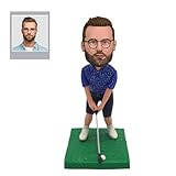 Custom Bobblehead Gifts for Dad Personalized Handmade Clay Figurine, Golf Fathers Day Birthday Gifts for Men, Golf Lover Customizable Sculpture Doll Based on Your Photo