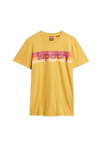 Superdry Men's T-Shirt with Retro Stripes and Logo, XL