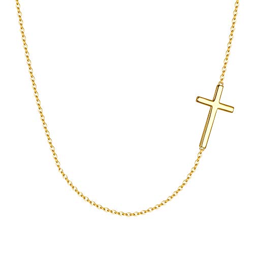 Collier femme forme croix délicat argent 925 style simple