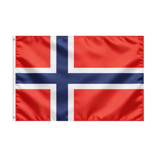 VELIFFCO Norway Flag Flag of Norway 3x5 Ft - Polyester Lightweight Flags with 2 Brass Grommets for Norway Party Decorations Sports Events Decorations