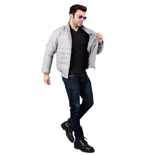 Image of SPANCO Men Jacket in HD Material with Straight Strip Design (Length : Short) (Inner Filling : Fiber) (Model : Goldiamond)