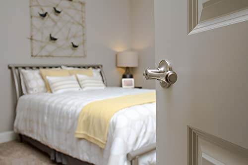 Design House 755405 Ironwood 2-Way Adjustable Privacy Door Lever, Reversible, Satin Nickel, Bed & Bath #TOP3