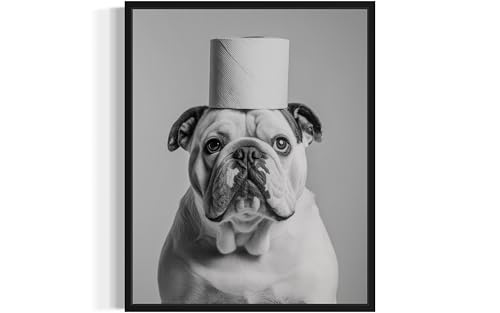 Bouledogue papier toilette poster pour créer une ambiance wc humour et design