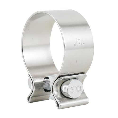 Elifecenter ID 2 Inch Exhaust Clamp,Narrow Band Muffler Clamp Stainless Steel for OD 2 inch Pipes