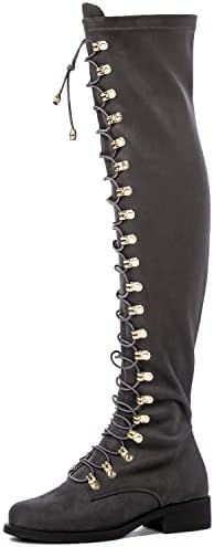 GLOBALWIN Women's Over The Knee Thigh High Tall Boots for Women Long Boots with Side Zipper