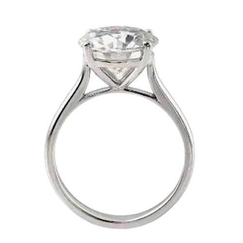 Bague moissanite 5mm argent 925 : brillance éternelle sans ternir