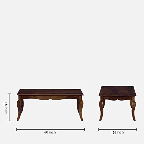 Image of DRIFTINGWOOD Sheesham Wood Rectangle Jerry Coffee Table for Living Room | Solid Wood Sofa Centre Table Without Storage for Home & Office | Teapoy Tea Center Table for Hall | Rosewood, Natural Finish