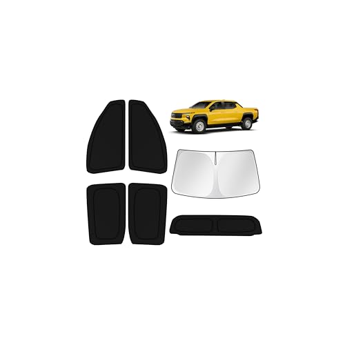 Image of KUST Car Window Shades for Chevrolet Silverado EV 2024 2025 2026 Windshield Sun Shade Side Window Cover UV Block Privacy Protection Accessories for Camping Blackout Rear Back Full Set 6PCS