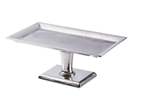 Plateau décoratif XL - Plateau de service en aluminium - Argenté - Décoration de luxe - 40 cm Cover