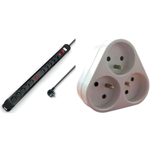 Multiprise 10 prises avec interrupteur et triplite Zenitech